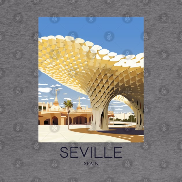 A Pop Art Travel Print of Seville - Spain by Studio Red Koala